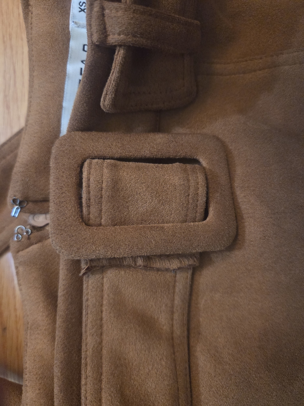 JustFab Tan Suede Mini Skirt with Belt - Picture 5 of 6